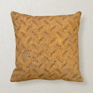 Steampunk Old Rusty Plating Metal Effect Cushion