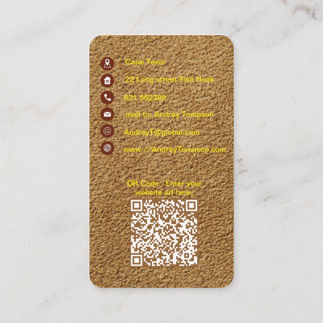 Steampunk on Leather  Business Card (Back)