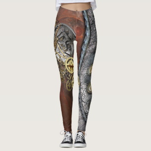 Steampunk on leather leggings