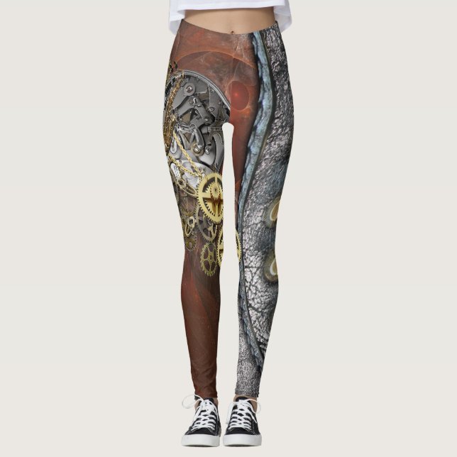 Steampunk on leather leggings (Front)