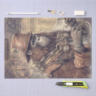 Steampunk Orangutan Tissue Paper