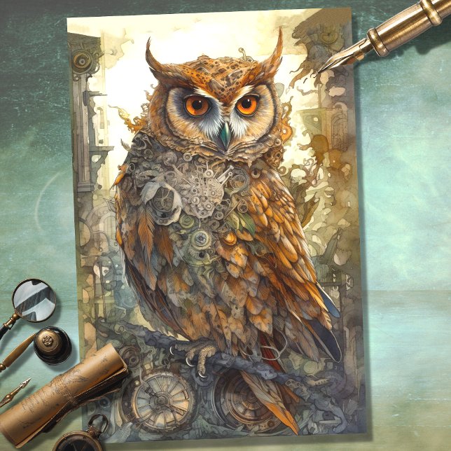 Steampunk Owl 2 Decoupage Paper (Creator Uploaded)