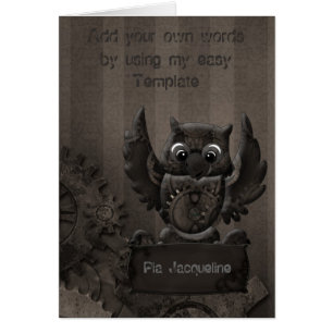 Steampunk Owl Card