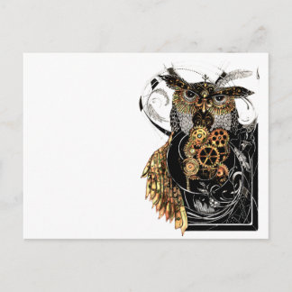 Steampunk Owl Postcard