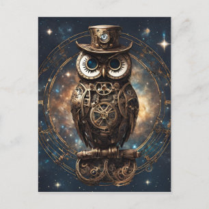 Steampunk Owl Postcard