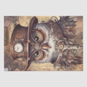 Steampunk Owl Tissue Paper