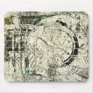 steampunk paper collage mouse pad