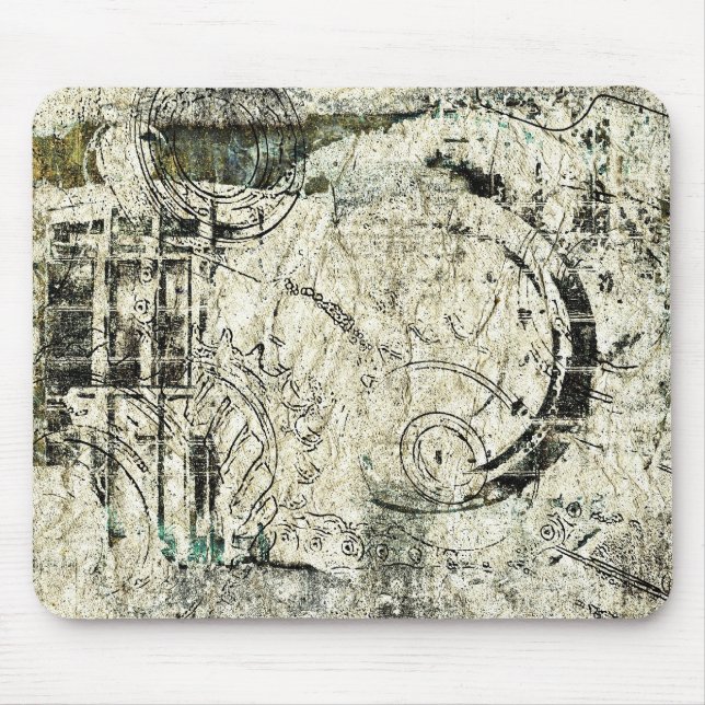 steampunk paper collage mouse pad (Front)