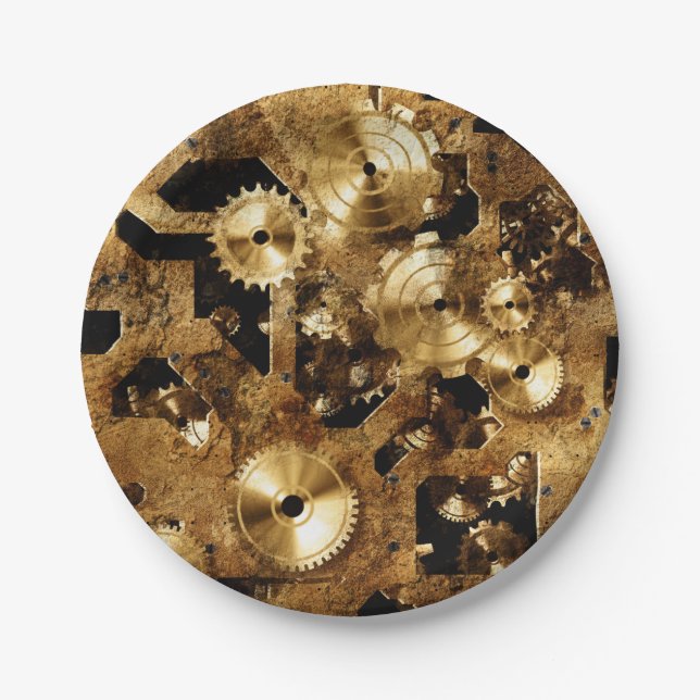 Steampunk Paper Plate (Front)