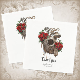 Steampunk Passion, the mechanical Heart of Love.  Napkin
