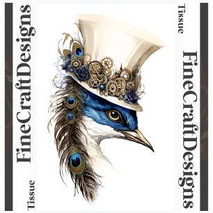 Steampunk Peacock In A Hat Decoupage R 135 Tissue Paper