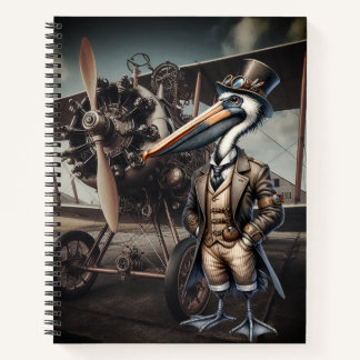 Steampunk Pelican Spiral Notebook