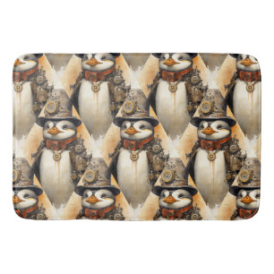 Steampunk Penguin 1 Pattern Bath Mat