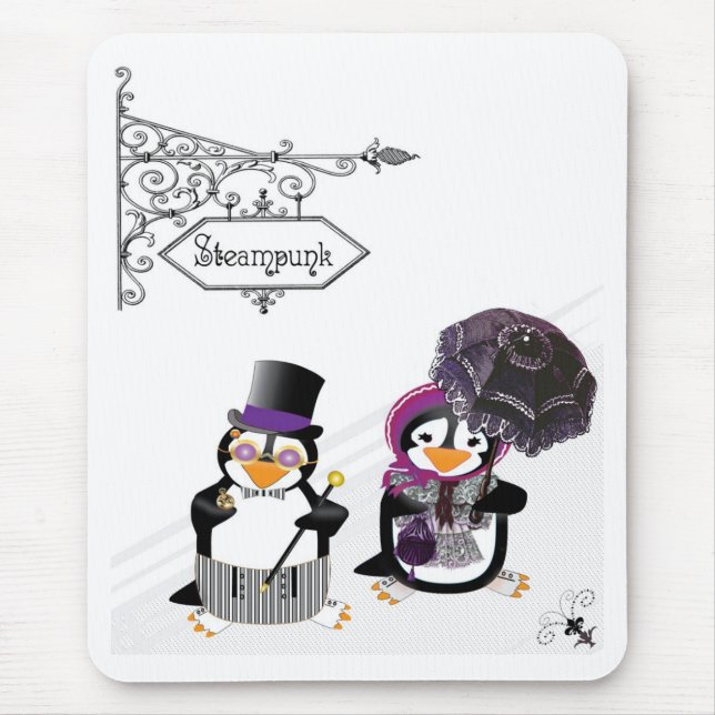 Steampunk Penguin Mousepad (Front)