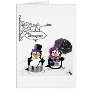 Steampunk Penguins Card