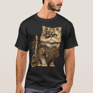 Steampunk Persian Cat Fantasy illustration 1 T-Shirt
