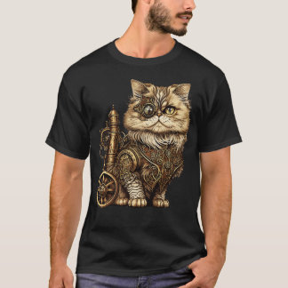 Steampunk Persian Cat Fantasy illustration 1 T-Shirt