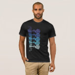 Steampunk_Phage in Living Colour T-Shirt<br><div class="desc">Bacteriophage,  viruses that infect bacteria,  pre-date dinosaurs. They are the most abundant and diverse organisms in the biosphere. Here are several colourful ones captured in a retro-futuristic steampunk style fitting for a post-apocalyptic world.</div>