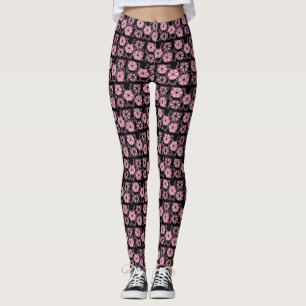 Steampunk Pink/Black Gears Chains Industrial Chic Leggings