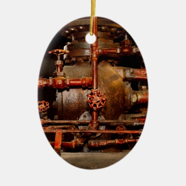 Steampunk - Pipe dreams Ceramic Tree Decoration (Front)