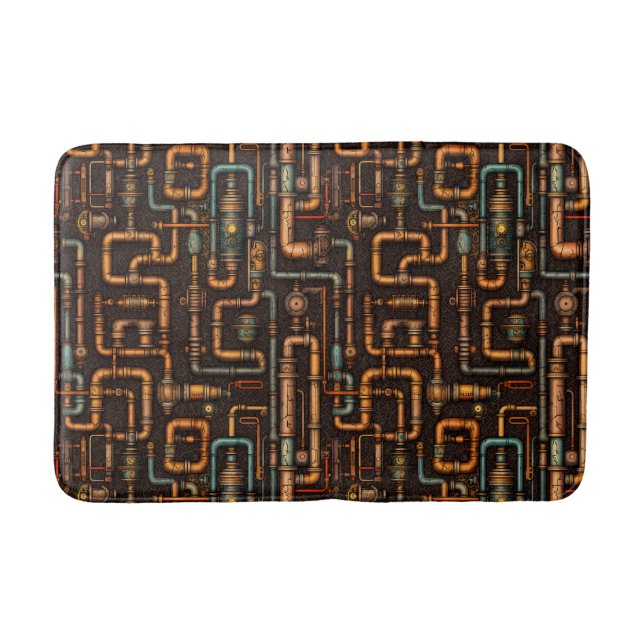Steampunk pipes bath mat (Front)