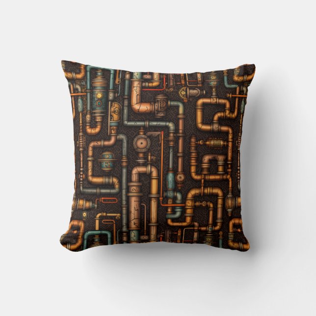 Steampunk pipes cushion (Front)