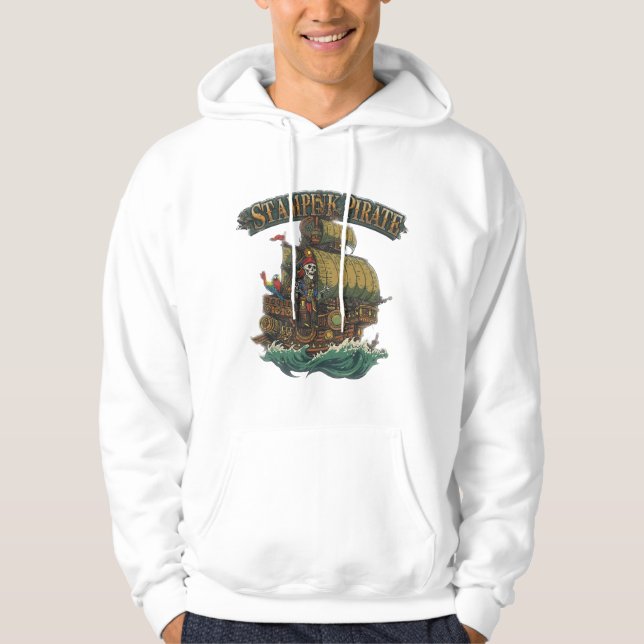 Steampunk Pirate Mechanical Corsai Victorian Cogwo Hoodie (Front)