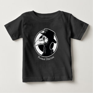 Steampunk Plague Doctor Bird Mask B/W Baby T-Shirt