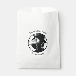 Steampunk Plague Doctor Bird Mask B/W Favour Bag