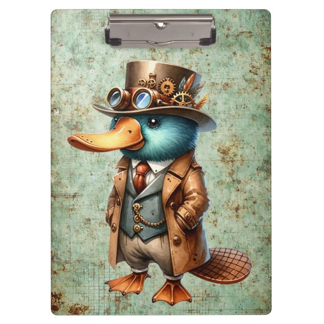 Steampunk Platypus Clipboard (Front)