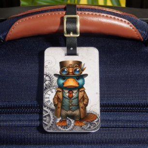 Steampunk Platypus & Gears  Luggage Tag