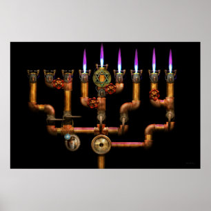 Steampunk - Plumbing - Lighting the Menorah Poster