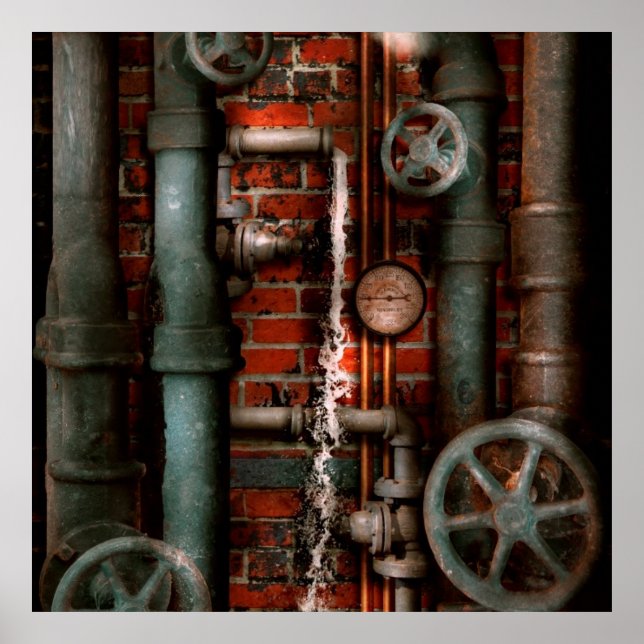 Steampunk - Plumbing - Pipes and Valves Poster (Front)