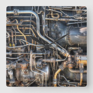 Steampunk Plumbing Pipes Square Wall Clock