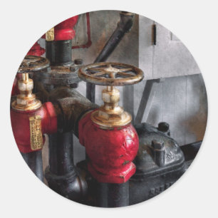 Steampunk - Plumbing - Turn the valve Classic Round Sticker