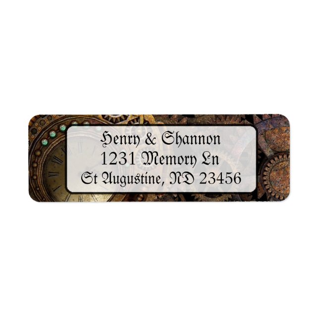 Steampunk Pocket Watch Renaissance Address Labels (Front)