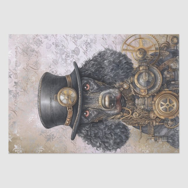 Steampunk Poodle Dog Tissue Paper (Front)