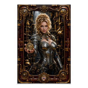 Steampunk Portrait Of Ottilie Von Zale Poster