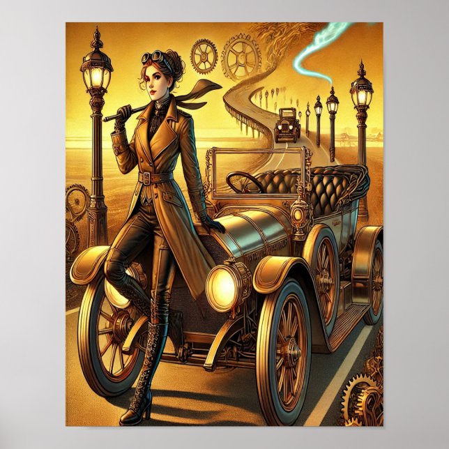 Steampunk Poster 30,  Cross-Country Chauffeur (Front)