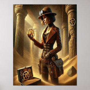 Steampunk Poster 36,  Sands of Time Archaeologist