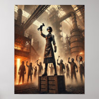 Steampunk Poster 57 Factory Work Uprising Leader