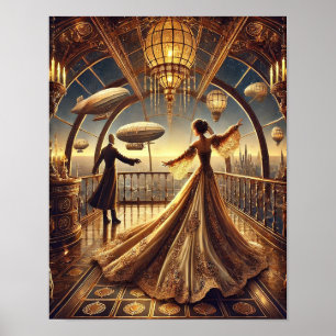 Steampunk Poster 5, The Airship Ballroom Queen