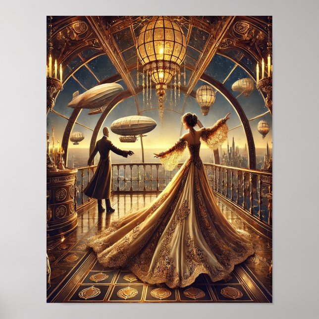 Steampunk Poster 5, The Airship Ballroom Queen (Front)
