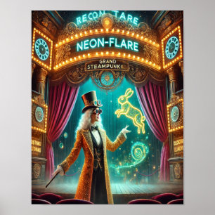Steampunk Poster 70 The Neon-Flare Magician