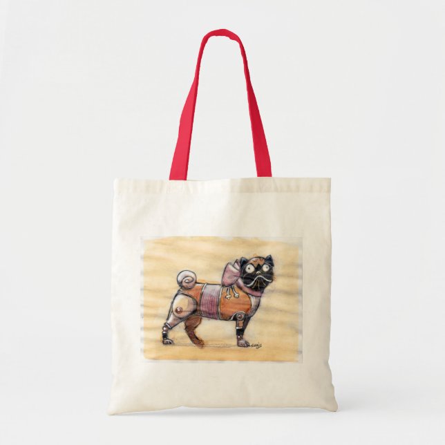 Steampunk Pug Tote Bag (Front)