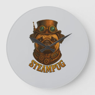 Steampunk Pug Wall Clock - vintage "Steampug"