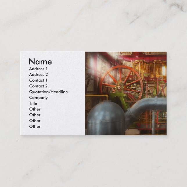 Steampunk - Pump - Wheel of progress 1906 Business Card (Front)