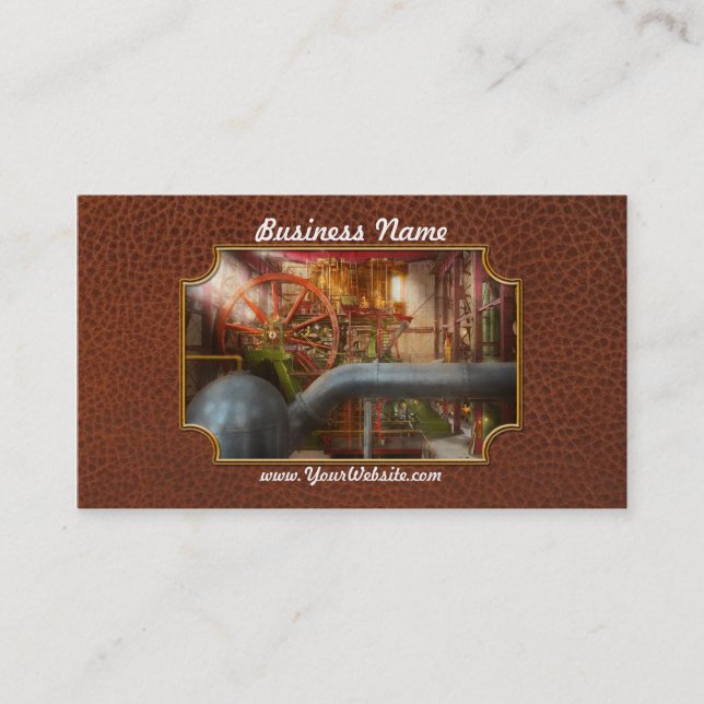 Steampunk - Pump - Wheel of progress 1906 Business Card (Front)