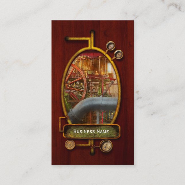 Steampunk - Pump - Wheel of progress 1906 Business Card (Front)