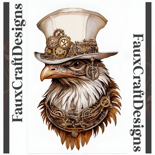 Steampunk Quirky Unusual Chicken Decoupage Lt 112 Tissue Paper (Creator Uploaded)